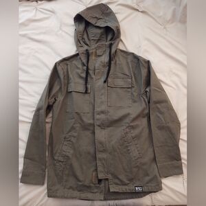Divided By H&M Men's Army Green Utility Jacket Hooded Size Medium